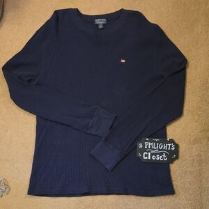 Polo Jeans Company Navy Blue Thermal Long Sleeve Shirt XL